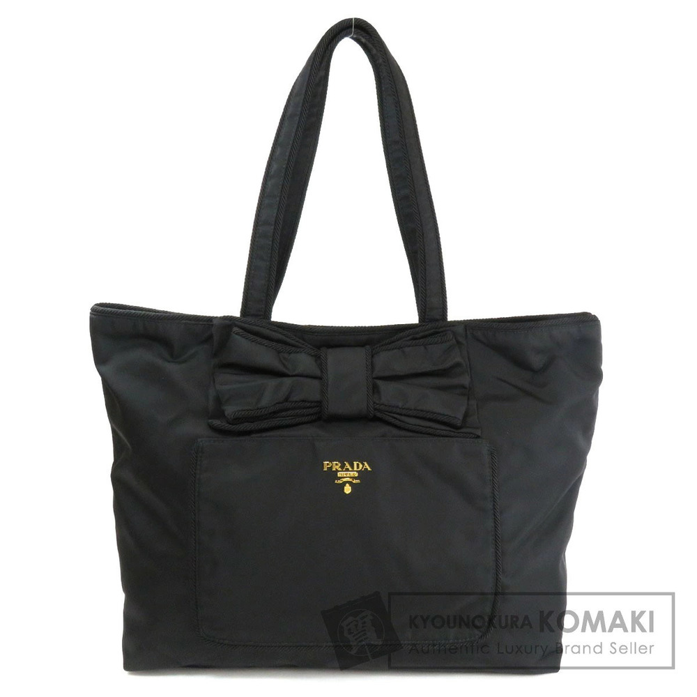 Prada Tessuto Bow Tote black distinctive front bow